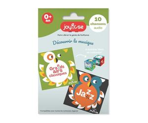 JOYEUSE Carte Audio - Découvrir la Musique - Jouet éducatif Interaction - 10 chansons Audio - du Contenu pour Ajouter à Votre conteuse - pour Tous Les Enfants dès la Naissance