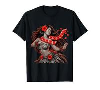 Joyeuse Danseuse hawaïenne avec Hibiscus Rouge T-Shirt