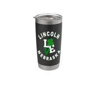 Joyeuse fête de la Saint-Patrick, Lincoln, Nebraska Gobelet isotherme en acier inoxydable double paroi