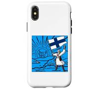 Joyeuse fête de l'indépendance de la Finlande, 6 décembre, Drapeau, Lever de Soleil Coque pour iPhone X/XS