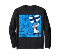 Joyeuse fête de l'indépendance de la Finlande, 6 décembre, Drapeau, Lever de Soleil Manche Longue