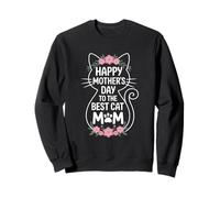 Joyeuse fête des mères, Meilleure Maman pour Chats Floraux, Amoureuse des Chats Sweatshirt