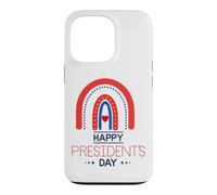 Joyeuse fête des présidents américains Patriotic Heart Dot Rainbow Fun Coque pour iPhone 13 Pro