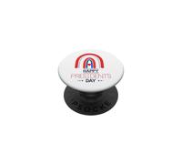 Joyeuse fête des présidents américains Patriotic Heart Dot Rainbow Fun PopSockets PopGrip Adhésif