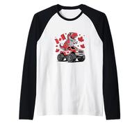 Joyeuse fête du Canada, drapeau du Canada, camion T-Rex, dinosaure canadien Manche Raglan