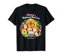 Joyeuse Journée Nationale des Animaux de Compagnie Paw Love Pets, propriétaire et médecin de Clinique vétérinaire T-Shirt