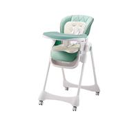 Joyeuse Planet - Chaise Haute bébé Evolutive LUXTAR, Fauteuil Enfant, 0-6 ans, Pliée, Prêt à utiliser, Pliage compact, Double plateaux, Repose-pieds, Réglable, Naissance, Très confortable (Vert)