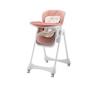 Joyeuse Planet - Chaise Haute bébé Evolutive LUXTAR, Fauteuil Enfant, 0-6 ans, Pliée, Prêt à utiliser, Pliage compact, Double plateaux, Repose-pieds, Réglable, Naissance, Très confortable (Rose)