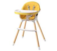Joyeuse Planet Chaise Haute bébé SIMBO, 0-6 ans, 2 en 1, Chaise haute bébé avec Double Plateaux Réglable, Repose-pieds, Léger, Cadeau de naissance (Jaune)