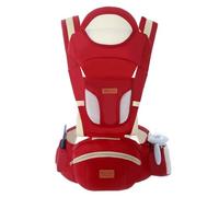 Joyeuse Planet - Porte Bébé évolutif avec Mousses épaisses intégré pour Nouveau-Nés, dès la Naissance, Ergonomique 3 Positions et ajustables, Poche de rangement, Avant et Arrière (Rouge)