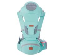 Joyeuse Planet - Porte Bébé évolutif avec Mousses épaisses intégré pour Nouveau-Nés, dès la Naissance, Ergonomique 3 Positions et ajustables, Poche de rangement, Avant et Arrière (Vert)