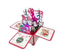 Joyeuses Cartes de Noël Carte postale 3D gnome des fêtes avec lumière et | Vœux de Noël avec sapin Pour et adultes fête d'hiver décoration maison bureau affichage sur une table à