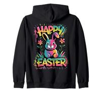 Joyeuses fêtes de Printemps colorées avec Un Lapin de Pâques Sweat à Capuche