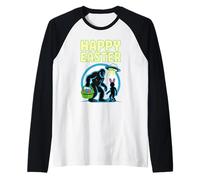 Joyeuses Pâques Bigfoot UFO Bunny Funny Easter Sasquatch Alien Manche Raglan