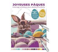 Joyeuses Pâques | Coloriage artistique pour adultes et enfants | Peinture par numéros : agneaux, lapins, poules et œufs de Pâques | Relaxation et anti-stress pour toute la famille