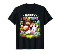 Joyeuses Pâques Gamer Jesus Bunny Pixel Rabbit Gaming Kids T-Shirt