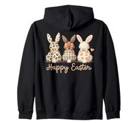Joyeuses Pâques, Joli Trio de Lapins, Spring Farmhouse Art, Femmes et Filles Sweat à Capuche