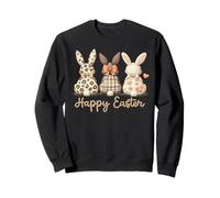 Joyeuses Pâques, Joli Trio de Lapins, Spring Farmhouse Art, Femmes et Filles Sweatshirt