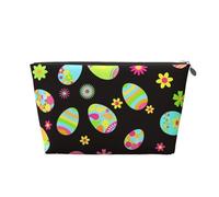 Joyeuses Pâques Oeufs de Pâques colorés, Trousse de Toilette Trousse de Maquillage Sac à cosmétiques Trousse de Toilette de Voyage Portable