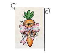 Joyeuses Pâques ! Printemps Carottes Lapin Nœud Drapeau 30X45Cm Bannières Durable Suspendre Drapeau De Cour Pour Fêtes Vacances Extérieure