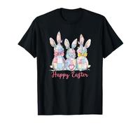 Joyeuses Pâques, Trois Lapins de Pâques, Hoppy, Lapin de Pâques Simple T-Shirt