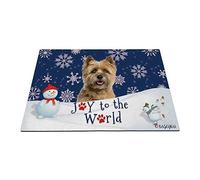 Joyeuses Vacances d'hiver dans La Neige avec Mon Chien d'amour, Charmant Terrier Tapis De Bain Doux Tapis De Porte Antidérapant Paillasson D'Entree pour Bain Intérieur Terrasse 40X60Cm