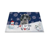 Joyeuses Vacances d'hiver dans La Neige avec Mon Chien d'amour, Joli Setter Anglais Tapis De Porte Doux Paillasson De Bienvenue Anti-Poussière Tapis De Bain pour Terrasse Salon Intérieur 40X60Cm