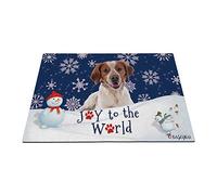 Joyeuses Vacances d'hiver Neige avec Mon Chien d'amour Mignon Épagneul Breton Tapis De Bain Doux Tapis De Porte Anti-Poussière Paillasson D'Entree pour Terrasse Intérieur Bain 40X60Cm