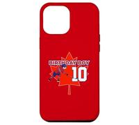 Joyeux 10e Anniversaire Boy Canada Maple Leaf Hockey Coque pour iPhone 12 Pro Max