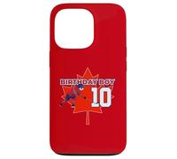 Joyeux 10e Anniversaire Boy Canada Maple Leaf Hockey Coque pour iPhone 13 Pro