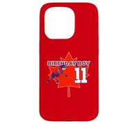 Joyeux 11e Anniversaire Boy Canada Maple Leaf Hockey Coque pour iPhone 15 Pro