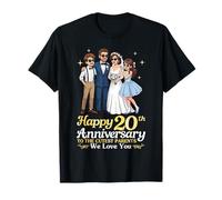 Joyeux 20e Anniversaire, Parents Les Plus Mignons, Nous Vous Aimons Ensemble T-Shirt