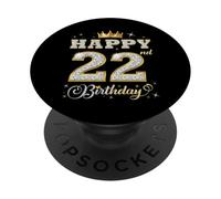 Joyeux 22e Anniversaire, 22 Ans, fête d'anniversaire pour Femmes et Hommes PopSockets PopGrip Adhésif