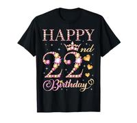 Joyeux 22e Anniversaire, 22 Ans, fête d'anniversaire pour Hommes et Femmes T-Shirt