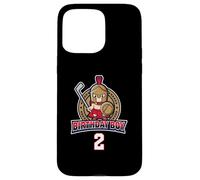 Joyeux 2e Anniversaire Boy Little Roman Warrior Ice Hockey Coque pour iPhone 15 Pro Max