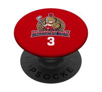 Joyeux 3e Anniversaire Boy Little Roman Warrior Ice Hockey PopSockets PopGrip Adhésif