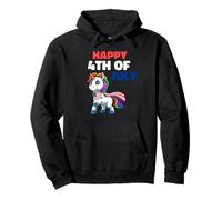 Joyeux 4 Juillet - Licorne Patriotique des États-Unis Sweat à Capuche