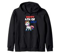 Joyeux 4 Juillet - Licorne Patriotique des États-Unis Sweat à Capuche