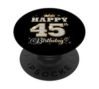 Joyeux 45e Anniversaire, 45 Ans, fête d'anniversaire pour Femmes et Hommes PopSockets PopGrip Adhésif