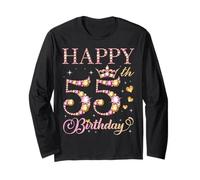 Joyeux 55e Anniversaire, 55 Ans, fête d'anniversaire pour Hommes et Femmes Manche Longue