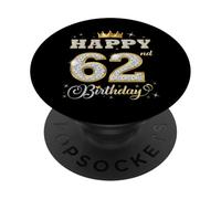 Joyeux 62e Anniversaire, 62 Ans, fête d'anniversaire pour Femmes et Hommes PopSockets PopGrip Adhésif