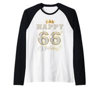 Joyeux 66e Anniversaire, 66 Ans, fête d'anniversaire pour Femmes et Hommes Manche Raglan