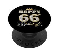 Joyeux 66e Anniversaire, 66 Ans, fête d'anniversaire pour Femmes et Hommes PopSockets PopGrip Adhésif
