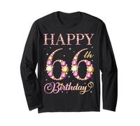Joyeux 66e Anniversaire, 66 Ans, fête d'anniversaire pour Hommes et Femmes Manche Longue