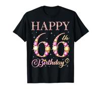 Joyeux 66e Anniversaire, 66 Ans, fête d'anniversaire pour Hommes et Femmes T-Shirt