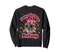 Joyeux Anniversaire Bretagne Mignon Hamster Noir Meme personnalisé Sweatshirt