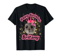 Joyeux Anniversaire Bretagne Mignon Hamster Noir Meme personnalisé T-Shirt