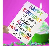 Joyeux Anniversaire Cartes, Joyeux Anniversaire, Alcool, Awesome Drôle Cartes, Friend Carte, Girlfriend Carte, Blague Cartes Meilleur Ami Gros Mots Carte PC146