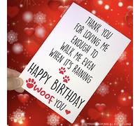 Joyeux Anniversaire Cartes, Maman Anniversaire Cartes, Papa Cartes, Chien Walker Carte ,Carte à partir de The Dog, Woof Vous, Anniversaire Cartes, Drôle, Love Nouveauté PC144