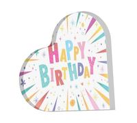 Joyeux anniversaire, Décorations acryliques en forme de cœur imprimant un souvenir de plaque acrylique pour dames, hommes et femmes